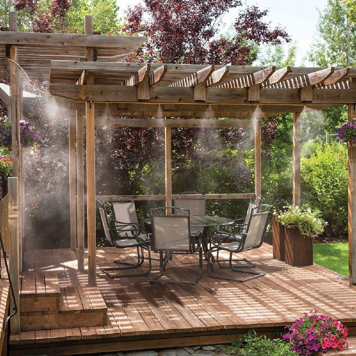 108ft Garden Outdoor Patio Water Misting Cooling System Brass Mist in measurements 1200 X 1200