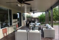 Alumawood Patio Cover Solid Top Three Ceiling Fans Electrical within proportions 4032 X 3024