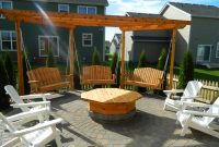 Apple Valley Fire Pit With Pergola Swings Devine Design Hardscapes with regard to size 1024 X 768