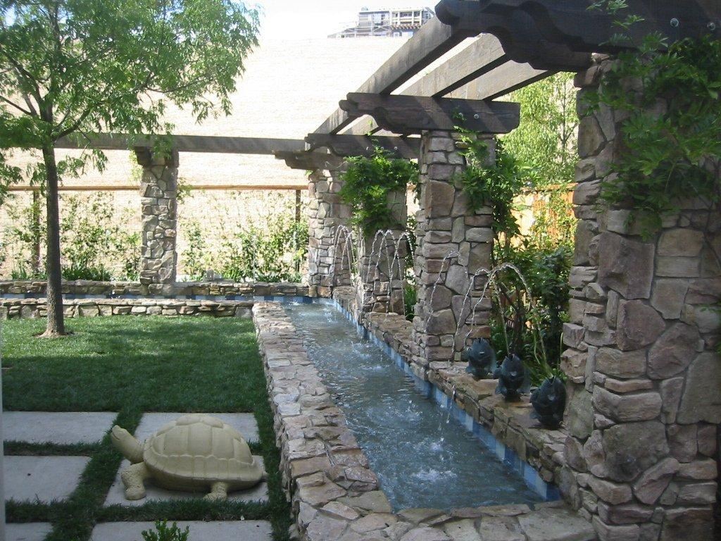 Backyard Waterfall Design Backyard And Patios with regard to proportions 1024 X 768