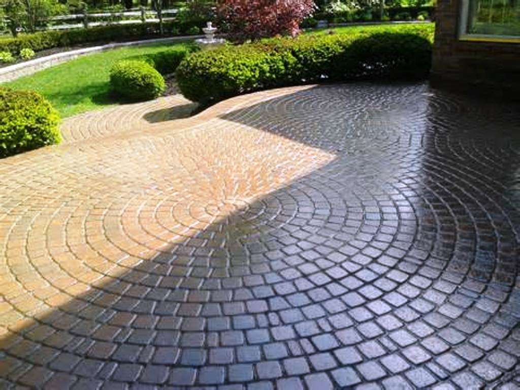 Breathtaking Ideas For Backyard Design With Round Shape Brick Patio in proportions 1024 X 768