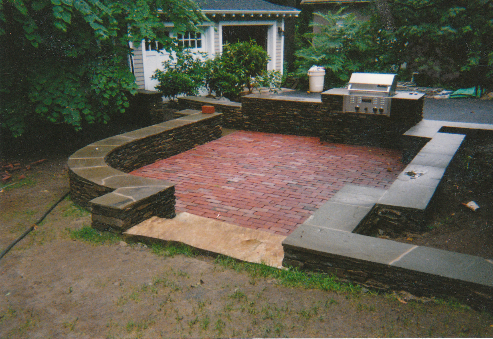 Brick Patio Wall Designs And This Stone Wall And Brick Patio throughout dimensions 1728 X 1188