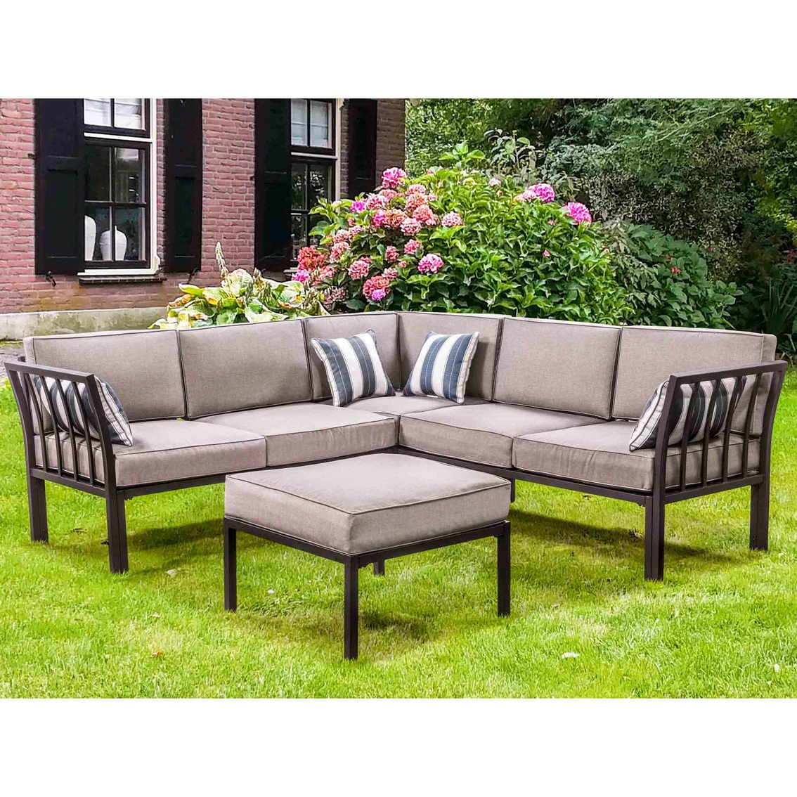 Courtyard Creations Mission Ridge 4 Pc Sectional Sofa Set Patio pertaining to size 1134 X 1134