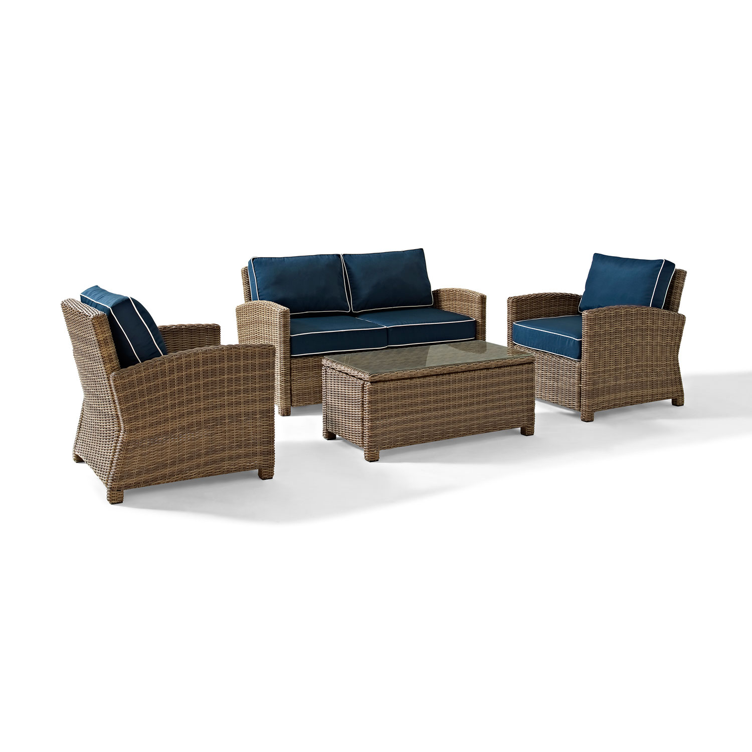 Crosley Furniture Bradenton 4 Piece Outdoor Wicker Seating Set With throughout sizing 1500 X 1500