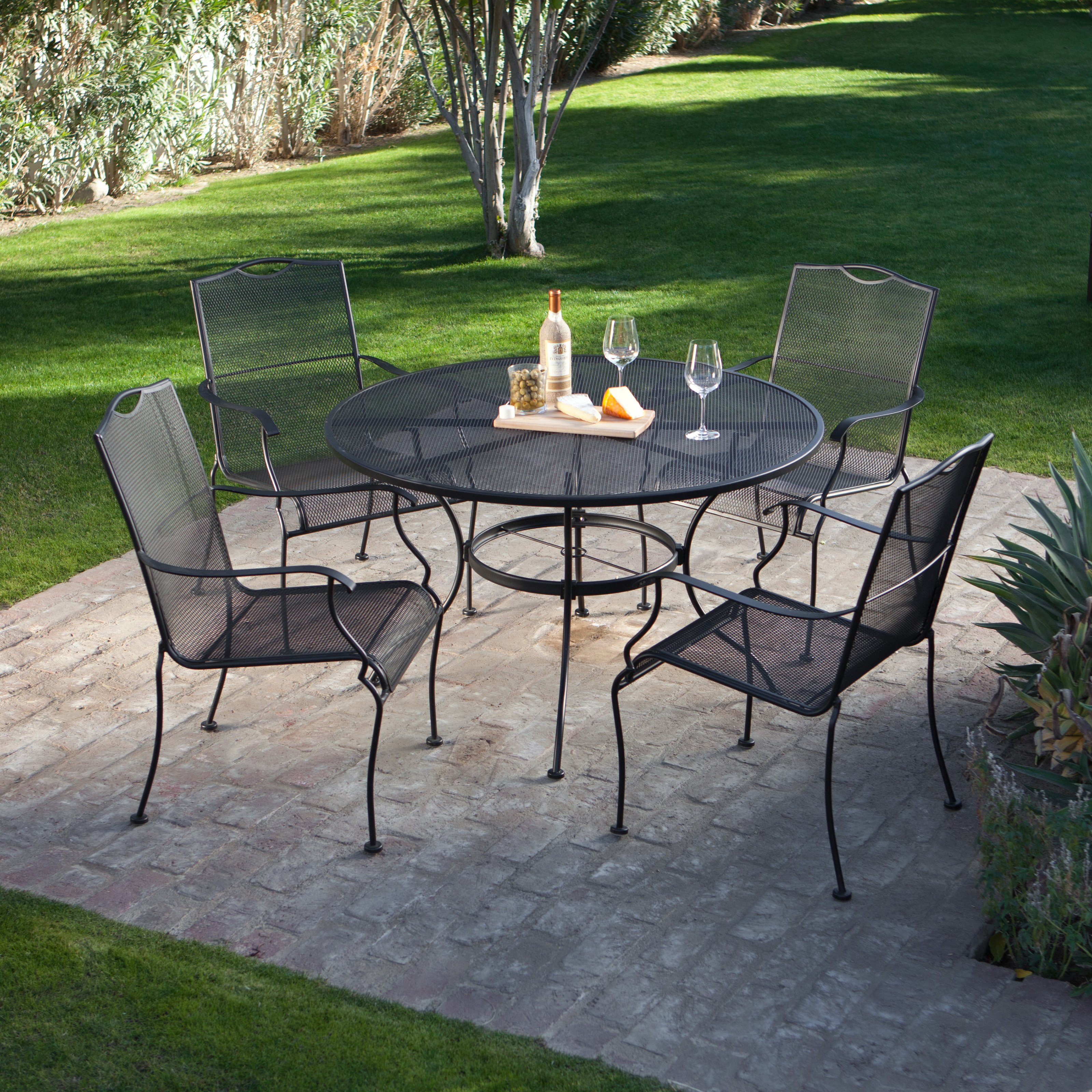 Elegant 20 5 Piece Wrought Iron Patio Set Ahfhome Com My Home To pertaining to dimensions 3200 X 3200