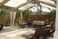 Exterior Outdoor Patio Shades And White Curtains Over On Brown inside dimensions 1280 X 960