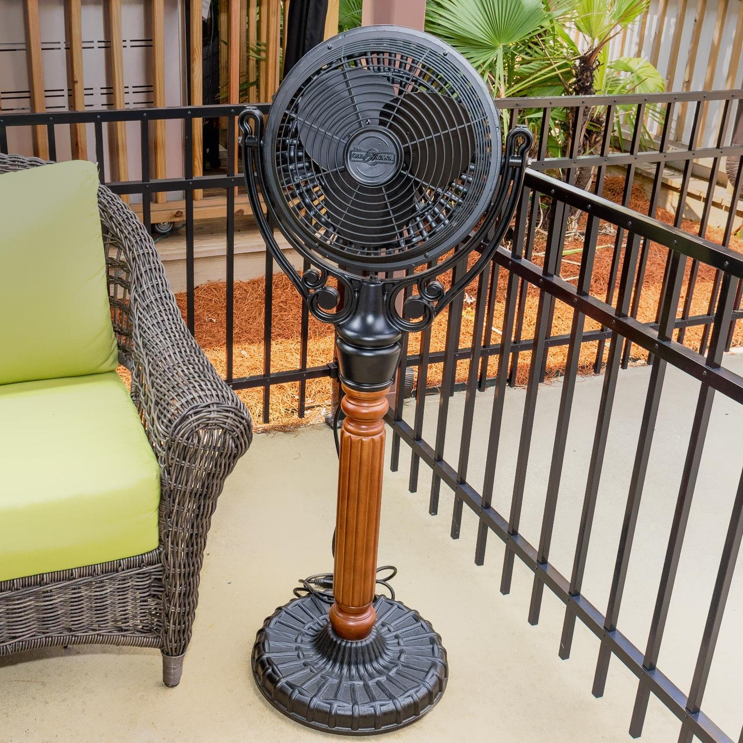 Fanimation Old Havana Outdoor Pedestal Mounted Fan Black throughout size 1499 X 1499