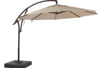 Hampton Bay 11 Ft Led Offset Patio Umbrella In Sunbrella Sand in proportions 1000 X 1000
