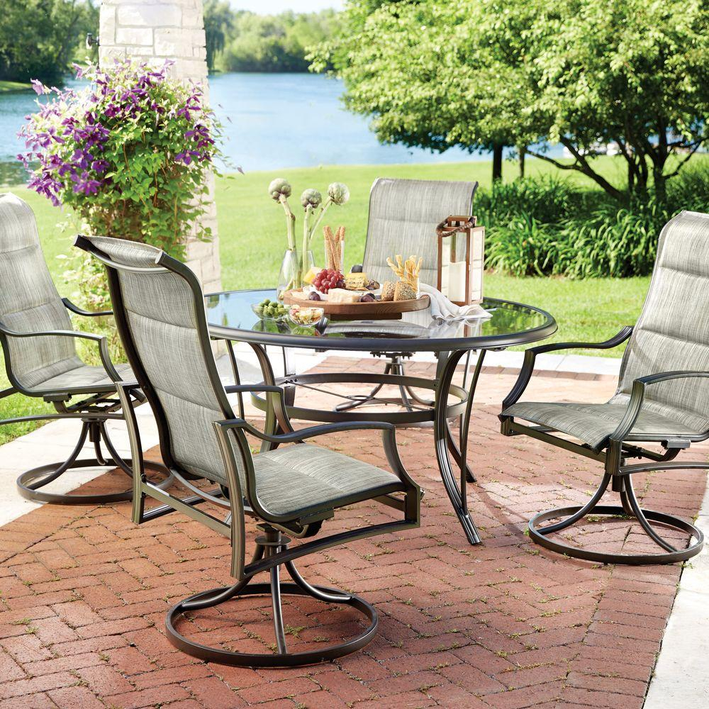 Hampton Bay Statesville 5 Piece Padded Sling Patio Dining Set With intended for sizing 1000 X 1000