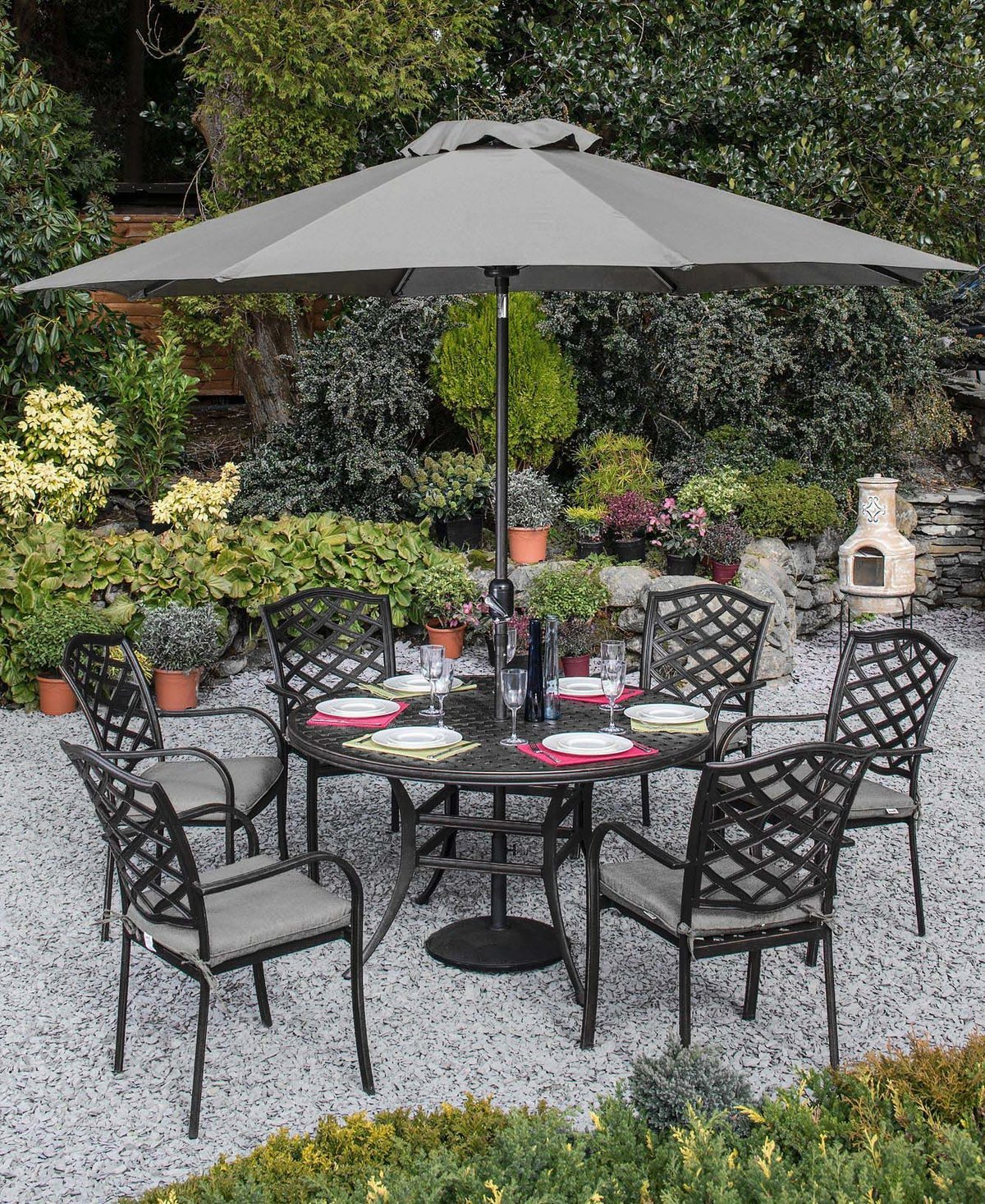 Hartman Beaumont 6 Seat Round Set In Graphite Aluminium Garden In intended for sizing 1200 X 1466