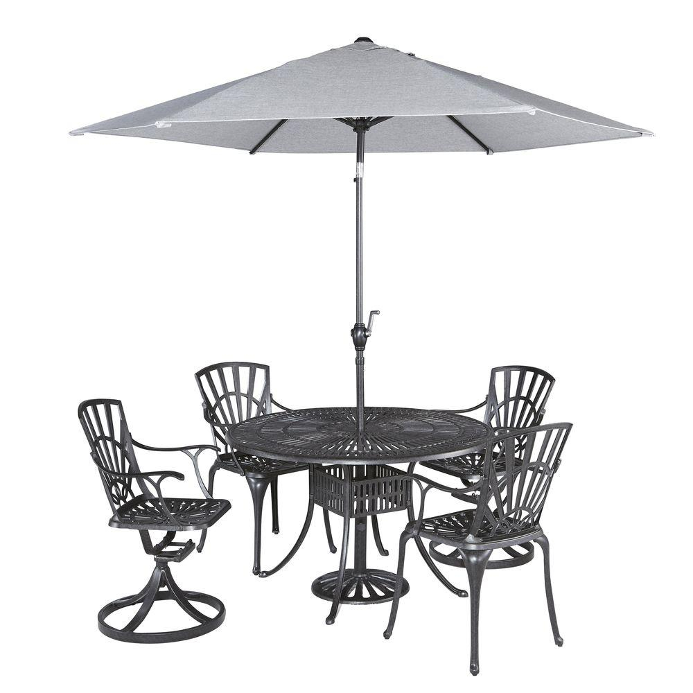 Home Styles Largo 42 In 5 Piece Patio Dining Set With Umbrella 5560 within measurements 1000 X 1000