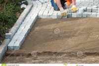 Laying Paving Bricks On Soil Stock Photo Image Of Outdoors Patio for sizing 1300 X 992