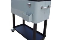 Oakland Living 80 Qt Steel Metallic Silver Patio Cooler Cart 90010 pertaining to proportions 1000 X 1000