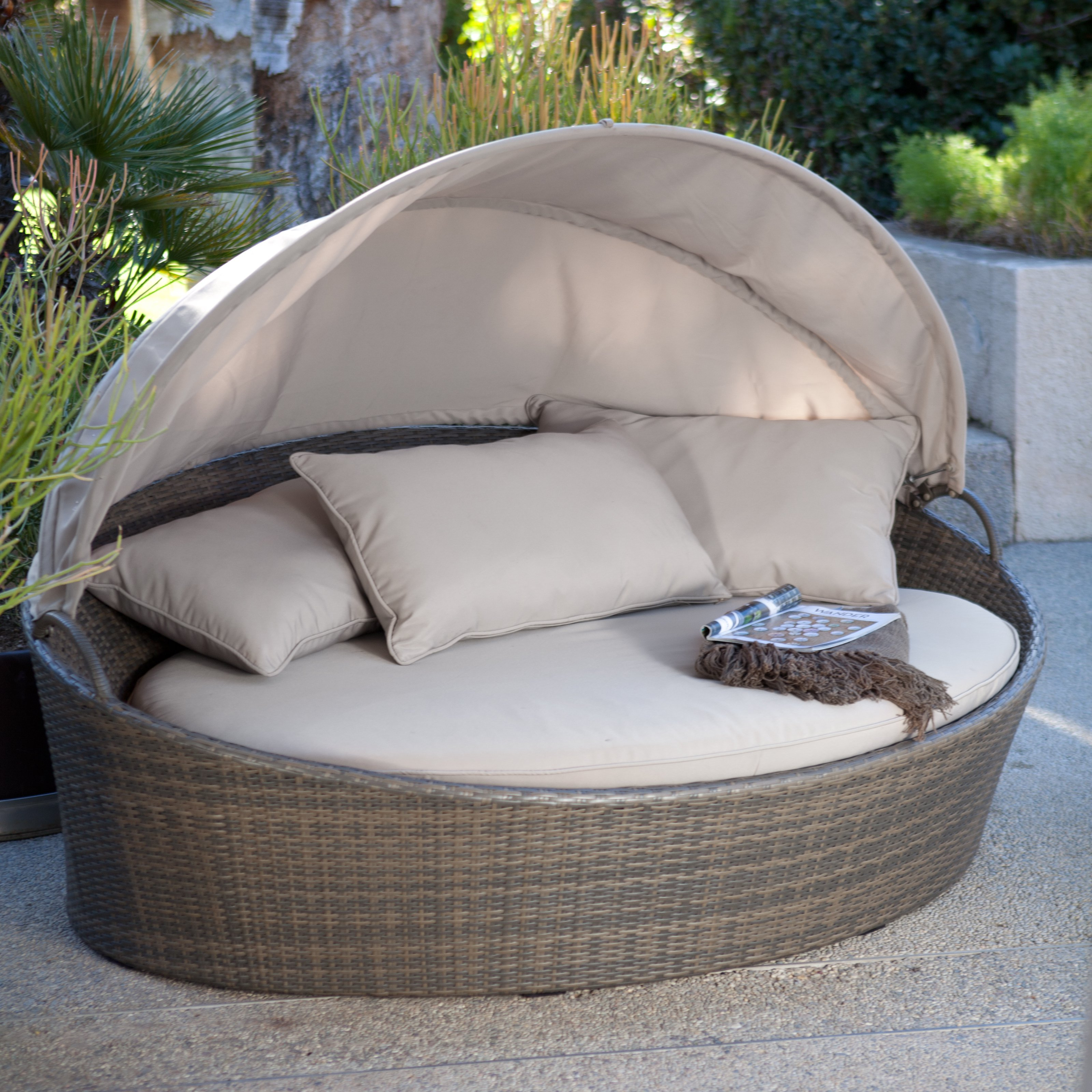 Outdoor Rattan Day Bed Lounger Rattan Day Bed With Canopy Wooden regarding dimensions 3200 X 3200