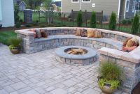 Paver Patio With Firepit And All Around Sitting Wall Backyard with regard to proportions 1920 X 1440