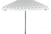 Riviera Teak Umbrella In Cabana Grey Stripe With Stainless Steel within dimensions 3127 X 3127