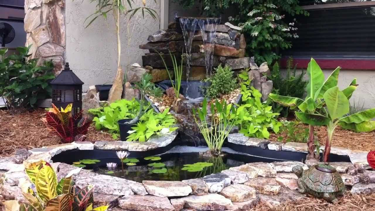 Stone Border Ponds Diy Small Backyard With Waterfall Ideas Fall Door with regard to size 1280 X 720