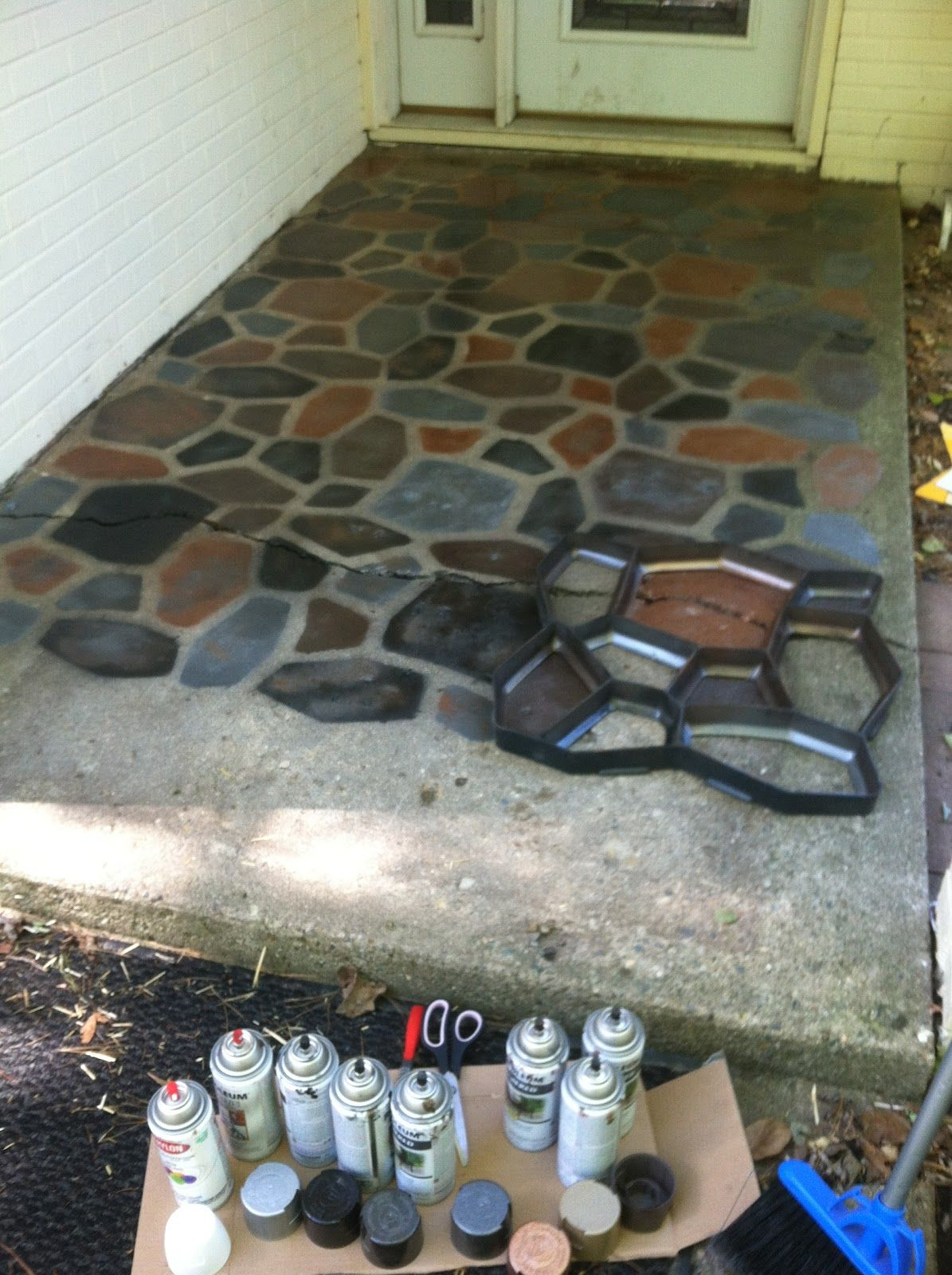 The Smart Momma Spray Painted Faux Stones On Concrete Patio Turn pertaining to sizing 1195 X 1600