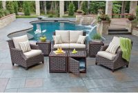 Woodard Worldwide Santa Monica 7 Piece Patio Seating Set With Beige with dimensions 1000 X 1000