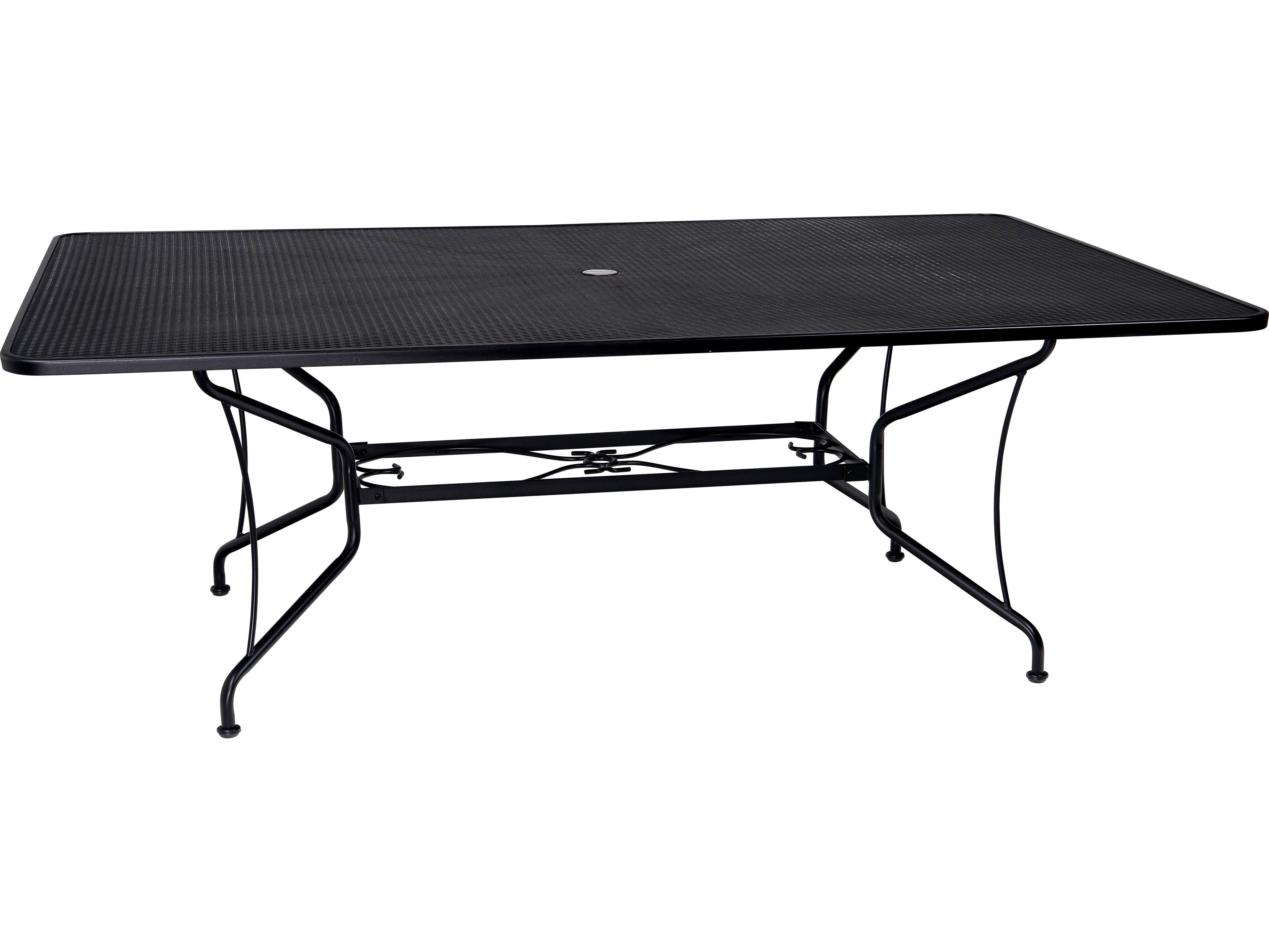 Woodard Wrought Iron 84 X 60 Rectangular Mesh Top Table With in size 4908 X 3682