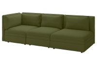 3 Seat Modular Sofa With Sofa Bed Vallentuna With Open End Orrsta Olive Green for dimensions 1400 X 1400