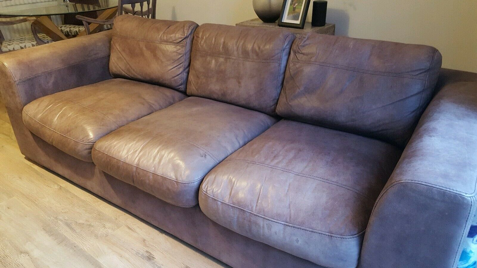 Africa Ashanti Soft Leather Large Sofa Debenhams In Very Good Condition throughout size 1600 X 900
