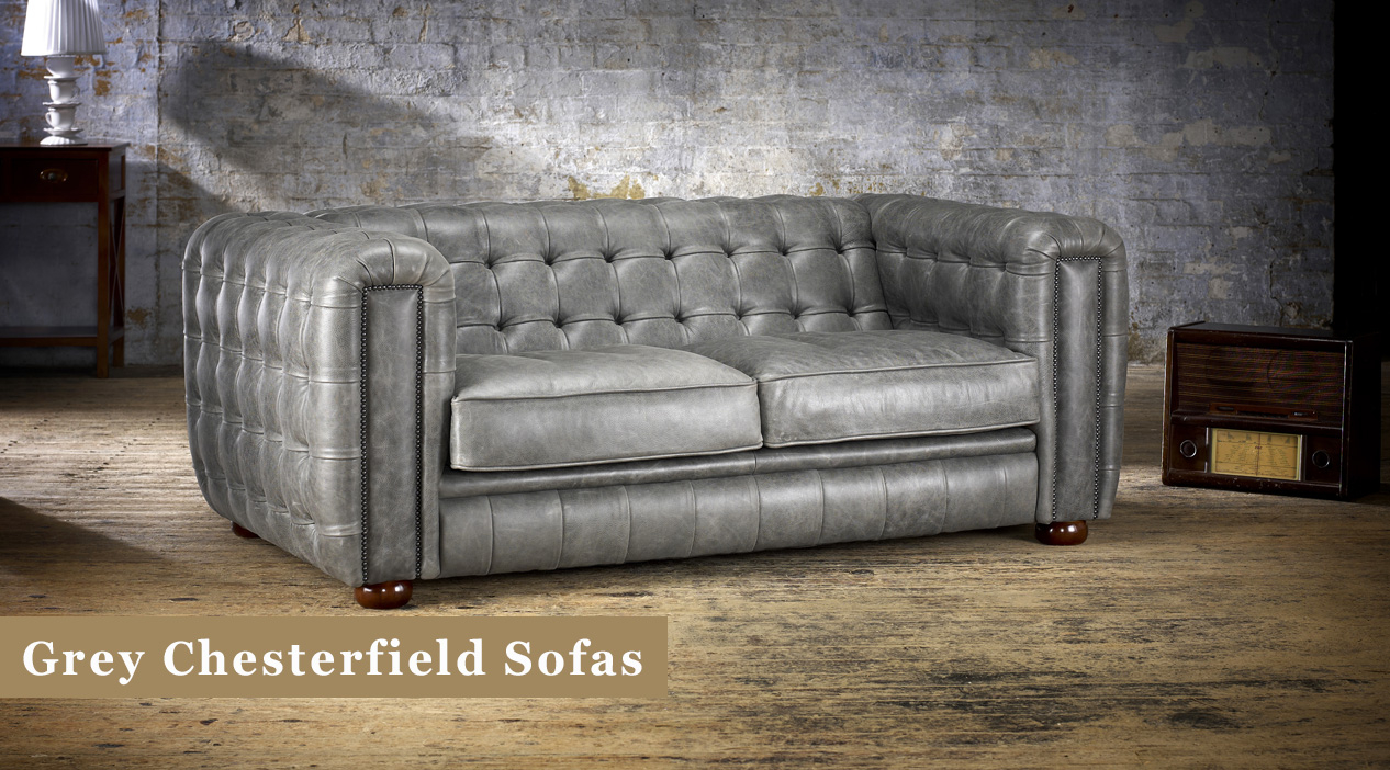 bellagio distressed grey leather chesterfield sofa