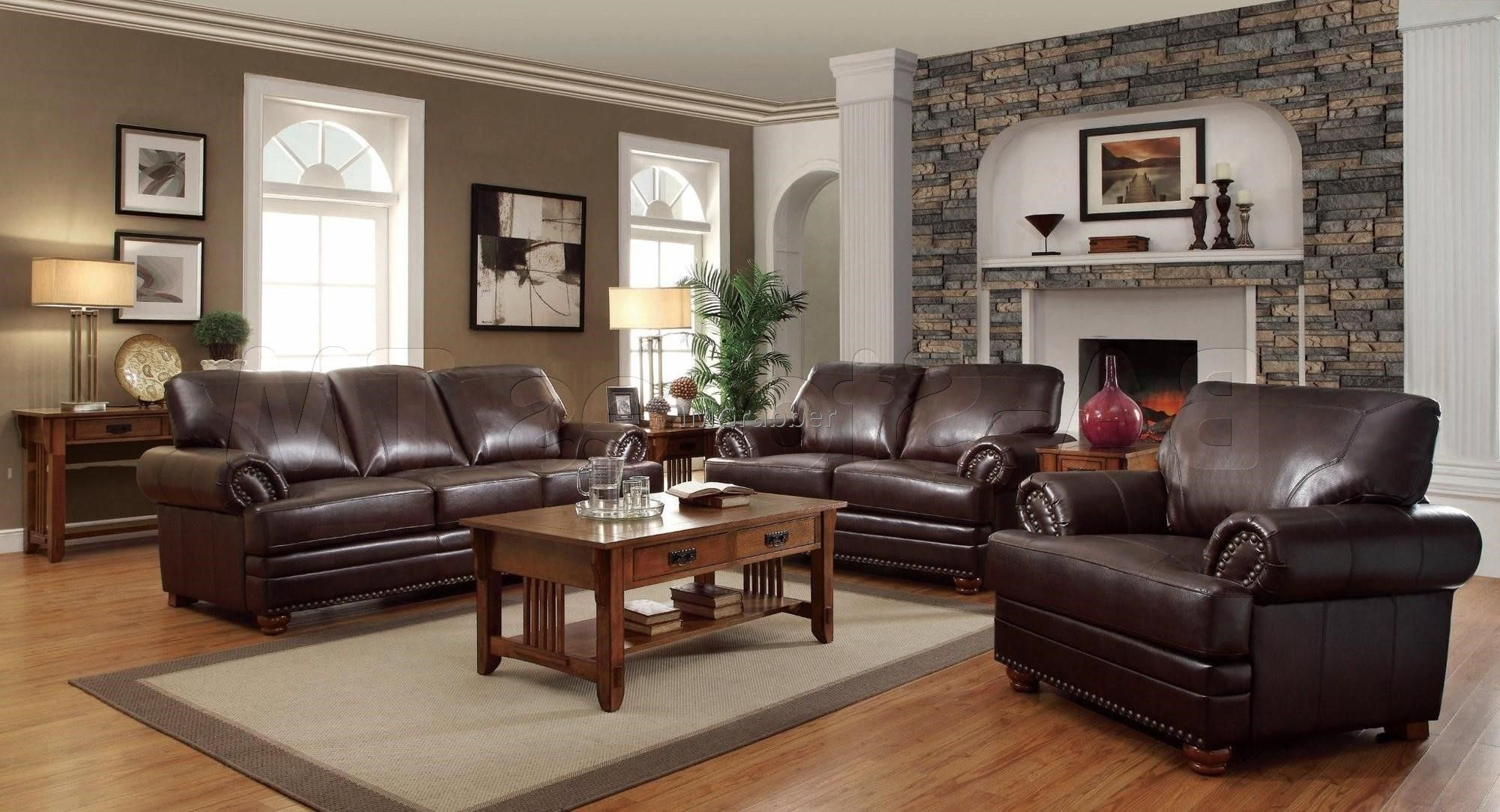 Living Room Decorating Ideas With Brown Leather Sectional - Salon Decor ...