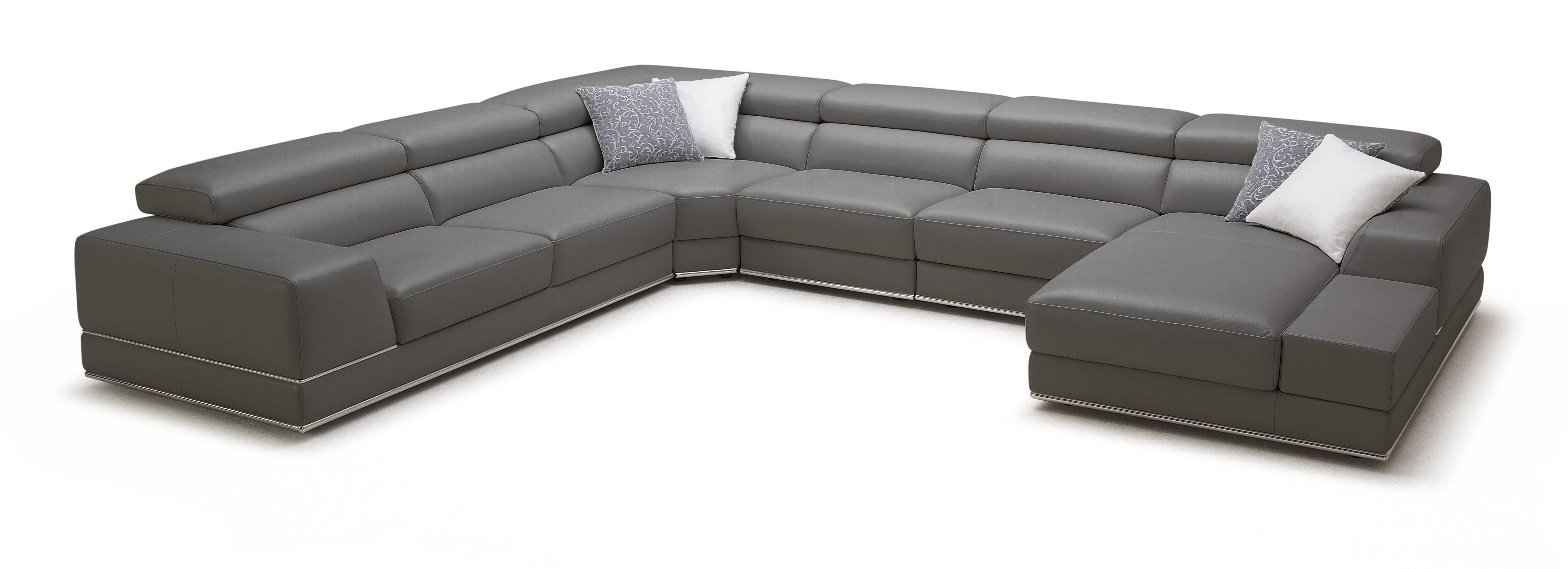 bergamo 3 seater leather modern sofa light gray