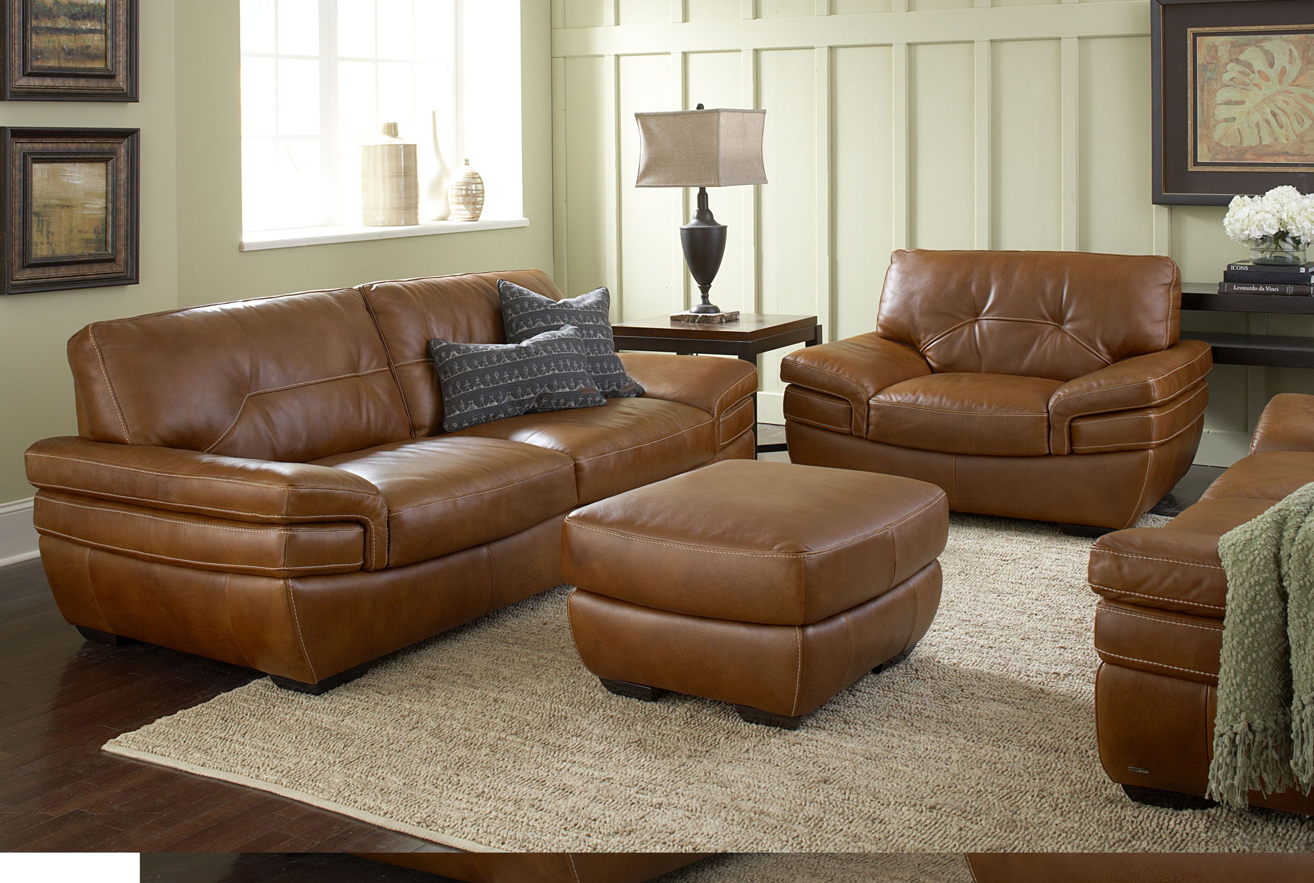 natural grain leather sofa