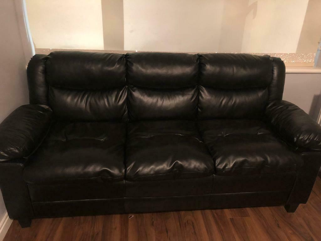 black faux leather sofa gumtree