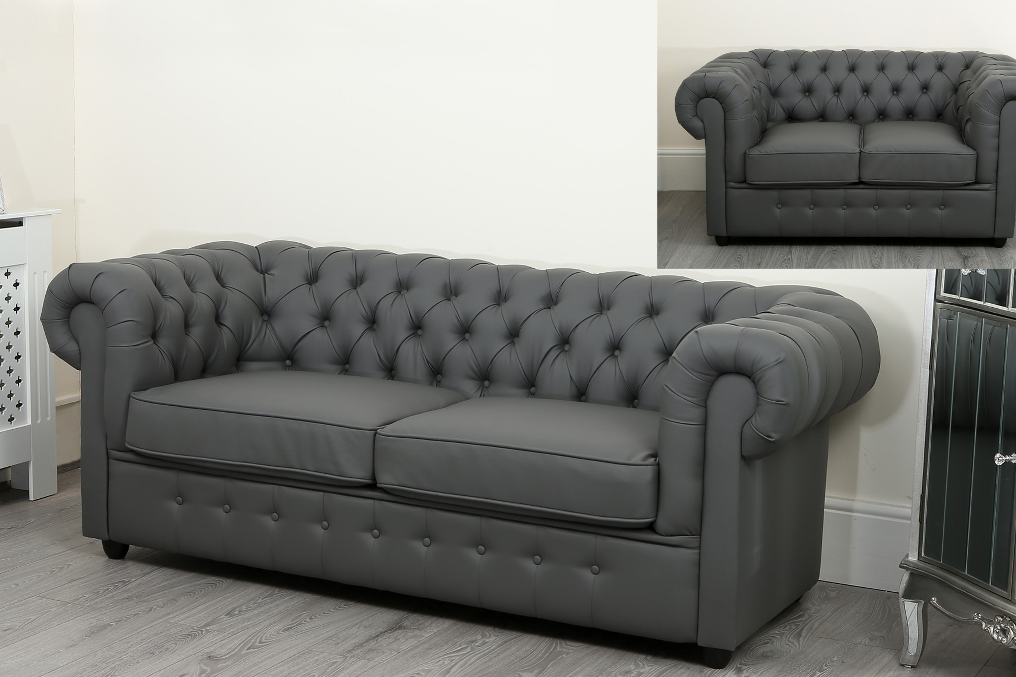 grey leather chesterfield sofa grey chesterfield sofa leather