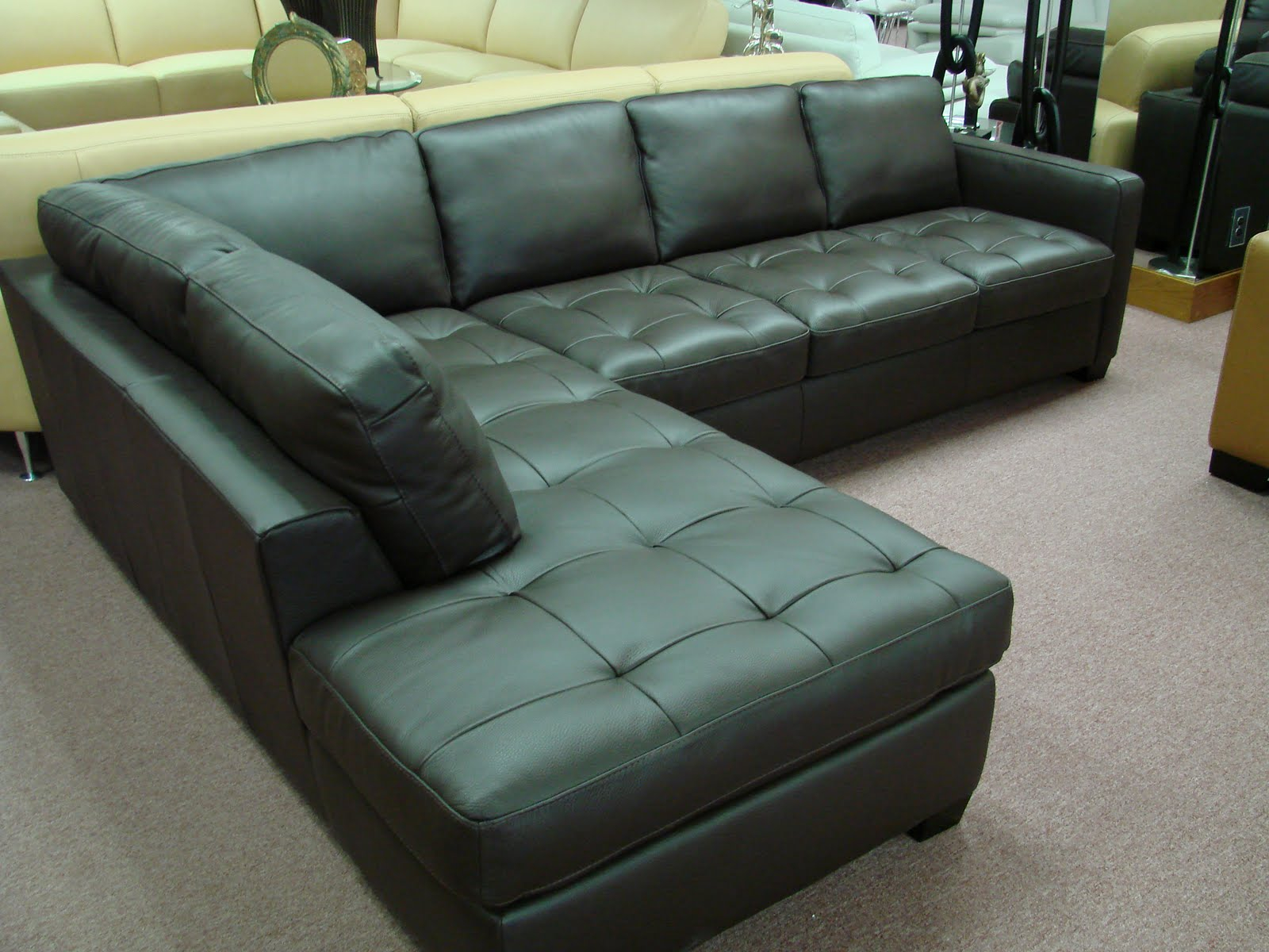 havertys leather sofa with chaise