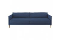Hyde Blue Fabric 3 Seater Sofa Bed Wooden Legs intended for measurements 1200 X 925