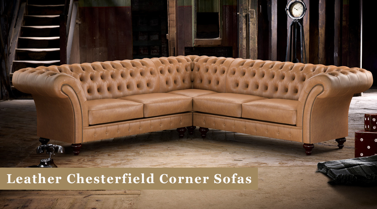 faux leather chesterfield corner sofa
