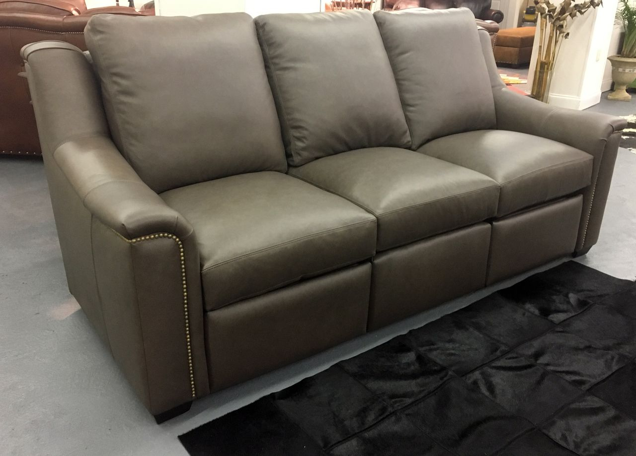 rico power leather sofa measurements