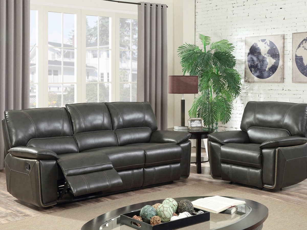 whitney modern leather sofa and loveseat set