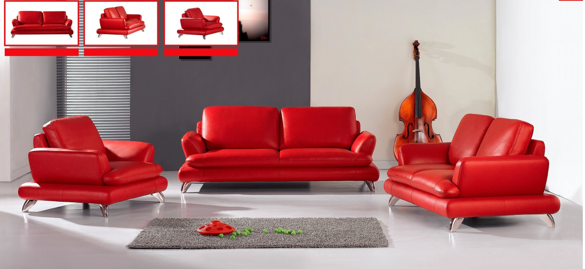 Red Modern Leather Sofa Seating Rainbow Foam Factory regarding sizing 2046 X 942