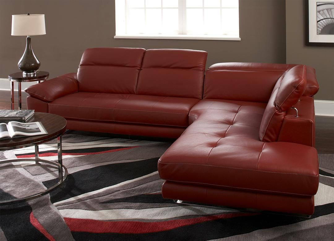 Natuzzi Editions Red Leather Sofa • Patio Ideas