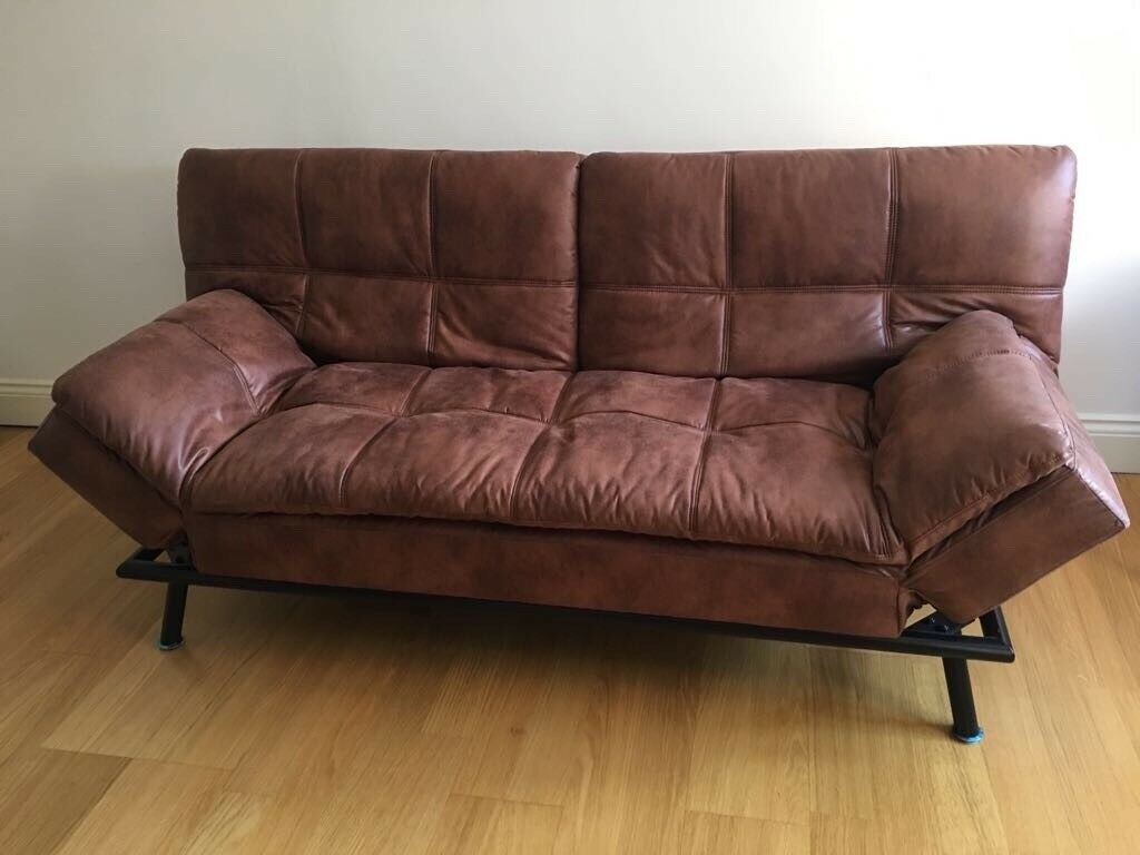 tenby click clack sofa bed in brown