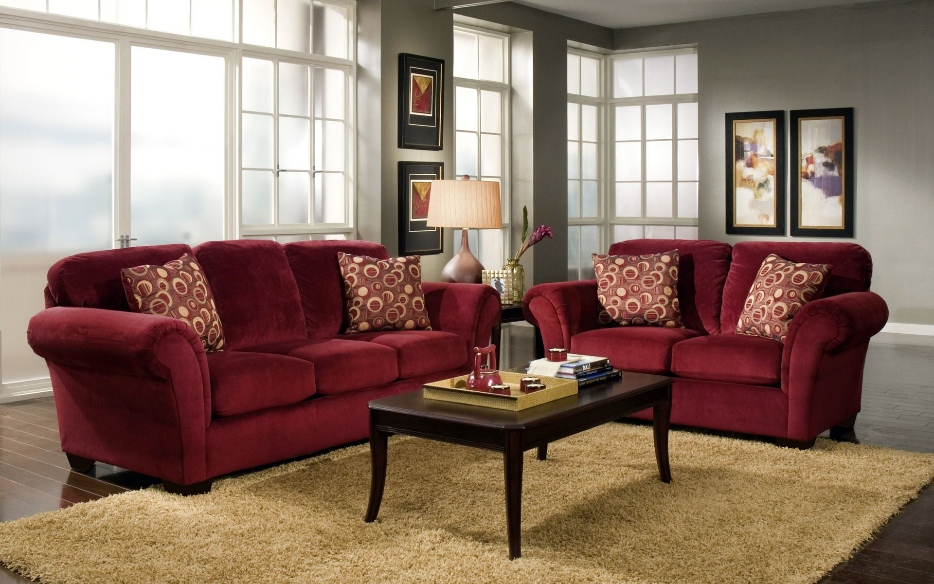 Wine Colored Leather Couch • Patio Ideas