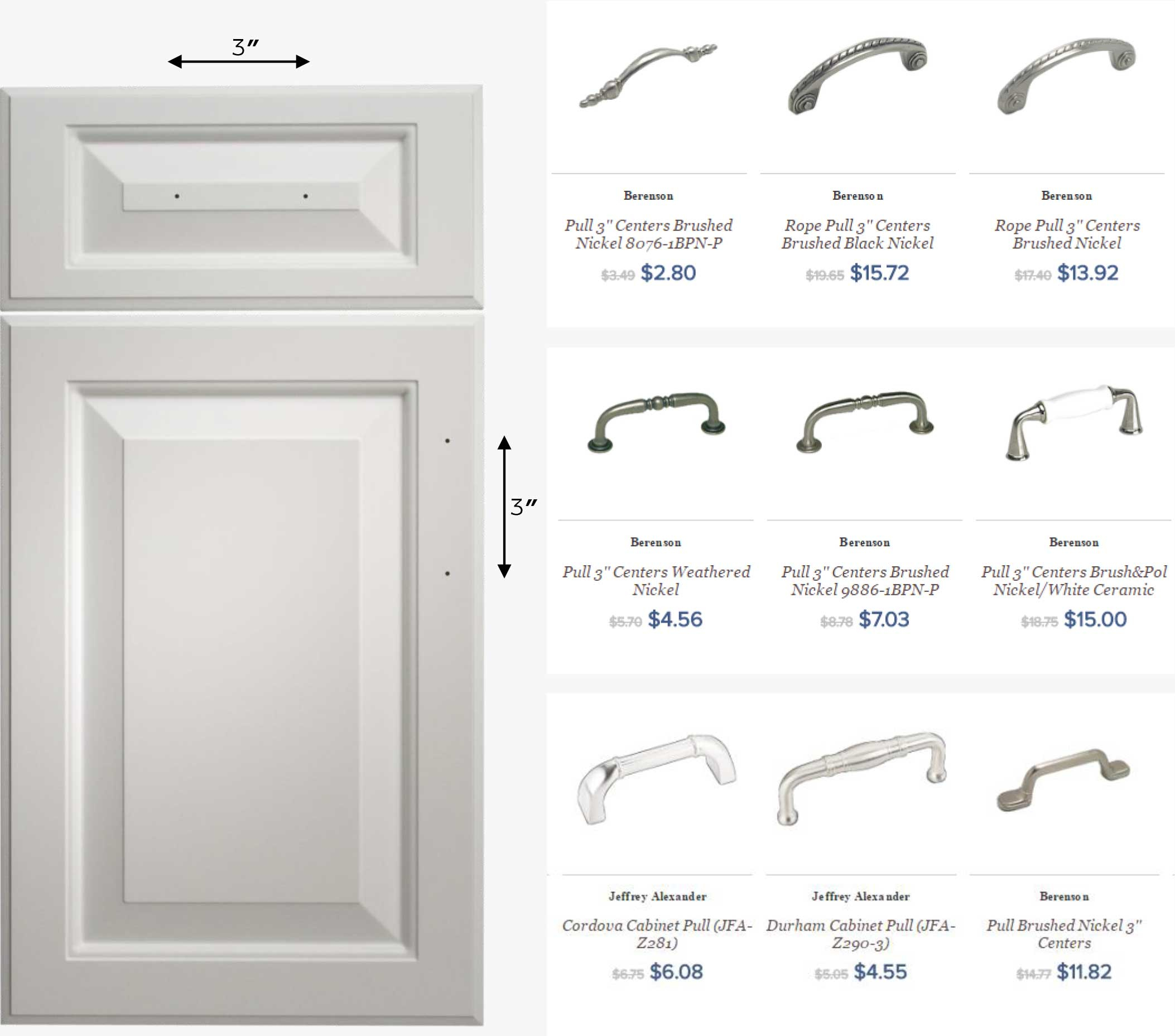 modern cabinet pulls in various sizes